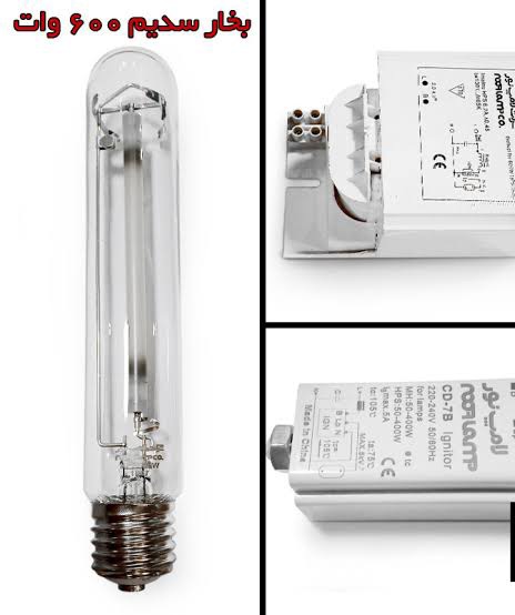 لامپ 600 وات بخار سدیم استوانه ای پایه E40 مخصوص رشد گیاه
